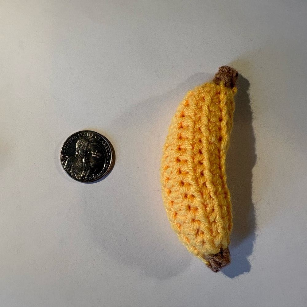 Crochet Banana Plush Cat Toy